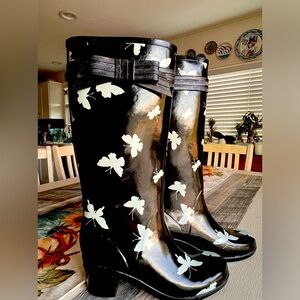 Kate Spade Rain Boots Rare Butterfly Pattern Sz 10